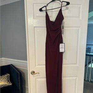Emerald sundae long dress high slit long maroon gown dress perfect for weddings